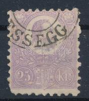 1871 Kőnyomat 25kr "ESSEGG" (60.000) (elvékonyodás és sarokfog hiba / thin paper, corner fault)