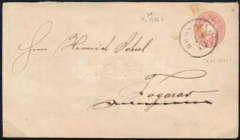 ~1865 5kr díjjegyes boríték "KRONSTADT" - "FOGARAS"