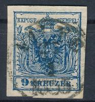 1850 9kr HP III lemezhiba a sas jobb szárnyán "FIUME 1855"