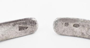 Ezüst (Ag) karkötő, jelzett, markazit kövekkel, bruttó 20g