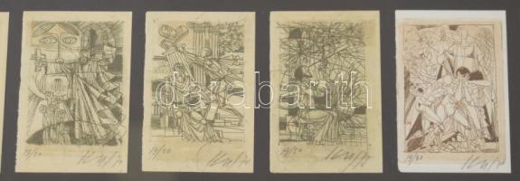 Kass János (1927-2010): Tizenöt rézkarc az Ember tragédiájához. Rézkarc, papír, mindegyik jelzett és...