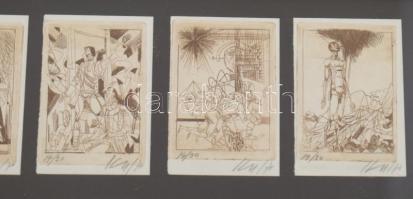 Kass János (1927-2010): Tizenöt rézkarc az Ember tragédiájához. Rézkarc, papír, mindegyik jelzett és...