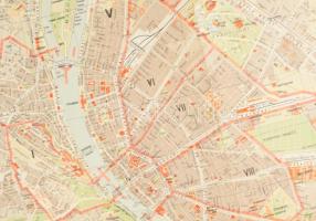 cca 1940 Budapest térképe, 1 : 25.000, Bp., M. Kir. Honvéd Térképészeti Intézet, kis szakadással, 75...