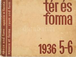 1936 Tér és forma IX. évf.,1936. május, 5-6. sz. Szerkeszti: Dr. [Borbíró] Bierbauer Virgil. Bp., Tér és Forma,(Pápai Ernő-ny.), 2+24-30+119-180+2+31-52 p. Rendkívül gazdag képanyaggal illusztrált. Érdekes írásokkal, közte a Kozma Lajos által tervezett Átrium-házzal! Kiadói haránt-alakú spirálkötés, foltos, egy kijáró lappal.