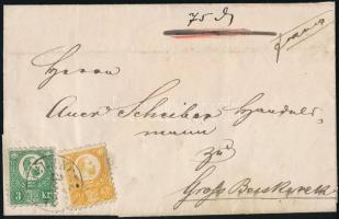 1873 Levél Réznyomat 2kr + 3kr bérmentesítéssel "MELENCZE" - "NAGY-BECSKEREK"