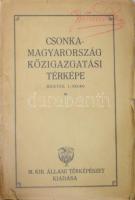 1929 Csonka-Magyarország közigazgatási térképe, 1 : 500.000, Bp., M. Kir. Állami Térképészet, kissé sérült papírborítóval, 86x115 cm