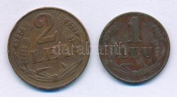 Románia 1947. 1L sárgaréz + 1947. 2L bronz T:VF,XF ph. Romania 1947. 1 Leu brass + 1947. 2 Lei bronze C:VF,XF edge error Krause KM#73, KM#74