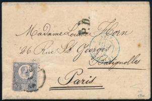 1873 Réznyomat 25kr (sarokhibák) levélen Párizsba. Signed: Ferchenbauer