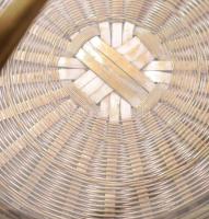 Bronz fonott kosár kínáló, üvegbetéttel, d: 12,5 cm, m: 12 cm