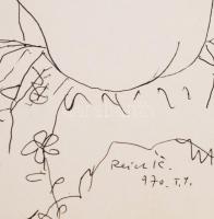 Reich Károly (1922-1988): Illusztráció, ofszet nyomat, papír, jelzett a nyomaton paszpartuban, 31×25...