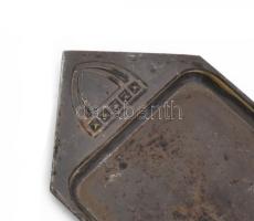 Albert Köhler (AK &amp; Cie) jugendstil tálca, jelzett, kopással, h: 36 cm