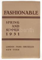 1931 Fashionable. Spring and Summer. London - Paris - Bruxelles - New York, 10 t. Kiadói papír mappa, szakadt mappával, a lapok szélein: Vörös Sándor hódmezővásárhelyi uri szabó bélyegzéseivel. 45x30 cm