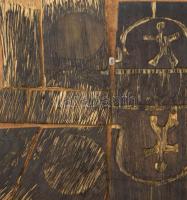 Diskay Lenke (1924-1980): 5 db fa nyomódúc, egyik hátoldalán jelzett, részben sérült, 45,5x35 és 52×...