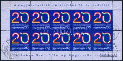 2009 A magyar-osztrák határnyitás 20. évfordulója kisív első napi bélyegzéssel