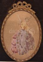 cca 1910 Selyemgoblein keretben / Goblein in frame 25 cm