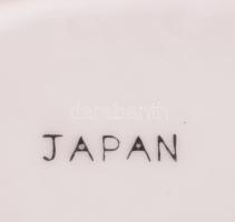 Japán virágos váza, Matricás, jelzett, hibátlan 16 cm