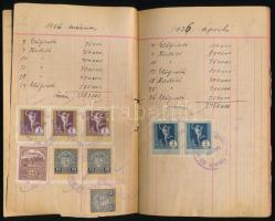 1926-1931 Forgalmi adókönyv, benne rengeteg Forgalmi adóbélyeg