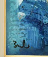 Budai László (1965): Merengő. Olaj, farost, jelzett, keretben, hátoldalán címkével, 40×30 cm