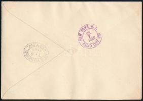 1950 UPU blokk ajánlott légi FDC New Yorkba