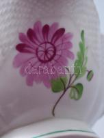 Herendi virágmintás szószos edény, Tertia jelzéssel, h: 23 cm