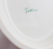 Herendi virágmintás szószos edény, Tertia jelzéssel, h: 23 cm