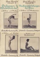 1926 Dora Menzler: Körperschulung Der Frau, Dieck & Co Sportverlag, Stuttgart 4 füzetet tartalmazó mappa akt-képekkel / bookklet with nude photos