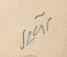 Szűr Szabó József (1902-1993): Petőfi és Petrovicsné, 1950 körül (karikatúra). Ceruza, papír. Jelzet...