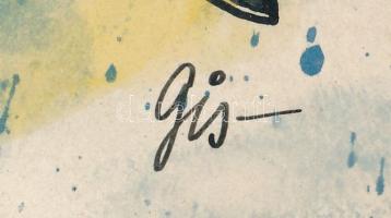 Szegő Gizi (1902-1985): Bár, honvágy (karikatúra). Vegyes technika, papír, jelzett, hátoldalán &quot...