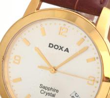 Doxa férfi öltönyóra. Kvarc szerkezettel, dátum funkcióval Zadír üveggel. Dobozáéban, bőr szíjjal. d...