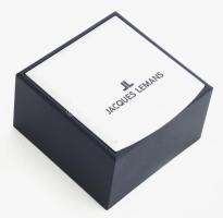 Jacques Lemans karóra, fém szíjjal, kvarc, dátumkijelzéssel, működik, dobozában. leírással d: 42 mm
