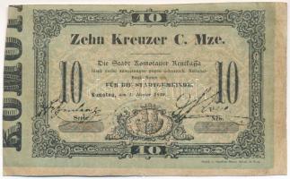 Ausztria / Komotau 1849. 10kr T:F Austria / Komotau 1849. 10 Kreuzer C:F