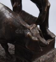 Isidore Bonheur (francia, 1927-1901) szobrász, Hippolyte Peyrol (1832-1921) öntőmester: Disznót etet...