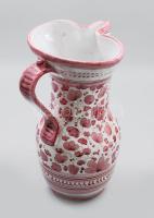 Deruta nagyméretű kancsó, jelzett, mázhibákkal, m: 33 cm