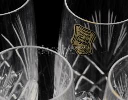 Lengyel ólomkristály flőtepohár készlet, 6 darab, címkével jelzett, m: 18 cm