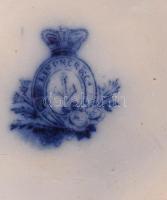 cca 1860 Lindner &amp; Co. vadászmintás tál, jelzett, kopással, d: 25,5 cm