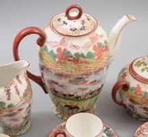 cca 1920/30 Victoria Czecho-Slovakia japonizáló 10 személyes készlet, grátisz csészealjjal, jelzett,...