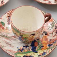 cca 1920/30 Victoria Czecho-Slovakia japonizáló 10 személyes készlet, grátisz csészealjjal, jelzett,...
