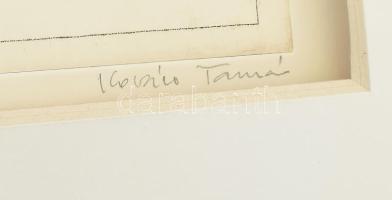 Kovács Tamás (1942-1999): Ady, társaságban. Litográfia, papír, jelzett, számozott: paszpartuban, 38x...