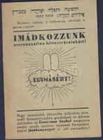 1940 Zsidó 4 imát tartalmazó füzet / Jewish pray-booklet 4 pages