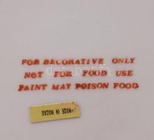 Kínai kézzel festett famille rose dísztál, hibátlan, d: 23 cm