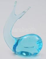 Murano bálna asztaldísz, jelzés nélkül, hibátlan, m: 11 cm