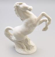 Porcelán ágaskodó ló, jelzés nélkül, m: 24,5 cm