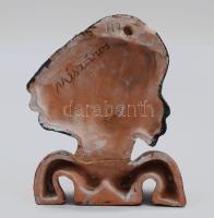 Mészáros Géza (1918-1987): Hölgy falidísz. Jelzett, ragasztott, 21x17 cm