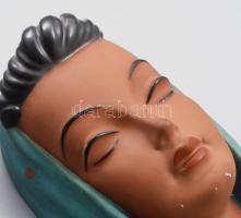 Art deco stílusú hölgy falidísz, számozott, kis sérüléssel, 24x16 cm