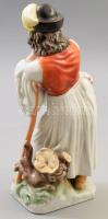 Herendi táncoló juhász, kézzel festett, jelzett, hibátlan, m: 30 cm