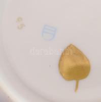 Cseh alt wien historizáló jelenetes kávés készlet, teljes, jelzett, kopással, egy csészén repedéssel