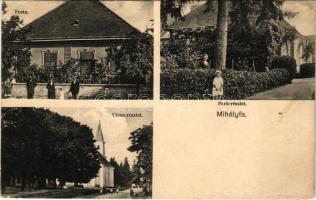 1930 Mihályfa (Zala), posta, utca, park, templom (EK)