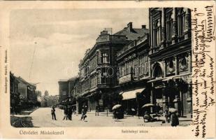 1903 Miskolc, Széchenyi utca, Grand Hotel Seper szálloda, Fonciere Pesti Biztosító Intézet fiókja, piac, üzletek. Stamberger Bernát kiadása (fl)