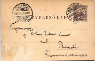 1900 Brassó, Kronstadt, Brasov; Római katolikus templom, Kolostor utca, üzlet. Zeidner H. kiadása / ...