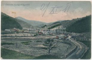 1911 Gyergyótölgyes, Tölgyes, Tulghes; látkép, fűrésztelep. Lenczer Bojum kiadása / general view, sawmill (EK)